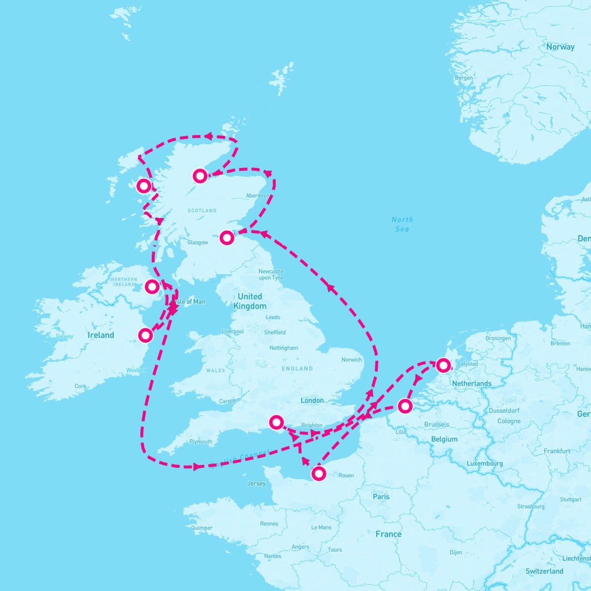 Norwegian Dawn itinerary map for July 18, 2025