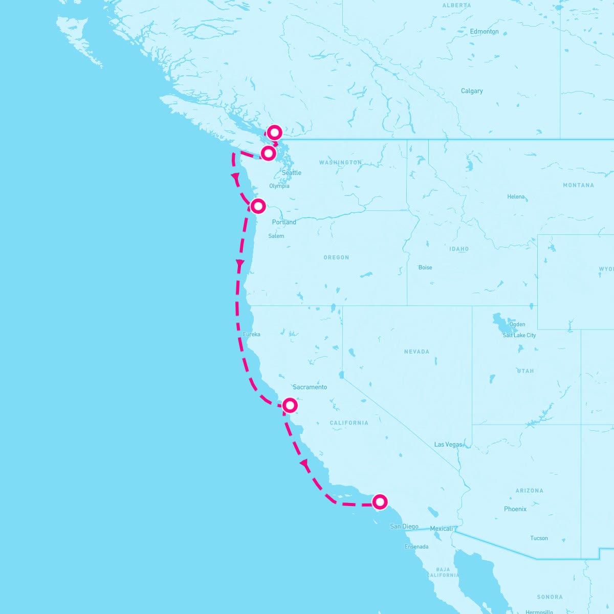Norwegian Encore itinerary map for October 11, 2027