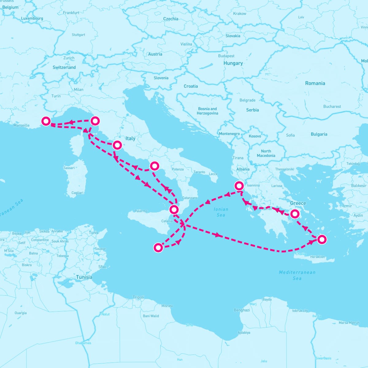 10 Night Greek Isles: Santorini Athens & Florence (Rome Roundtrip)