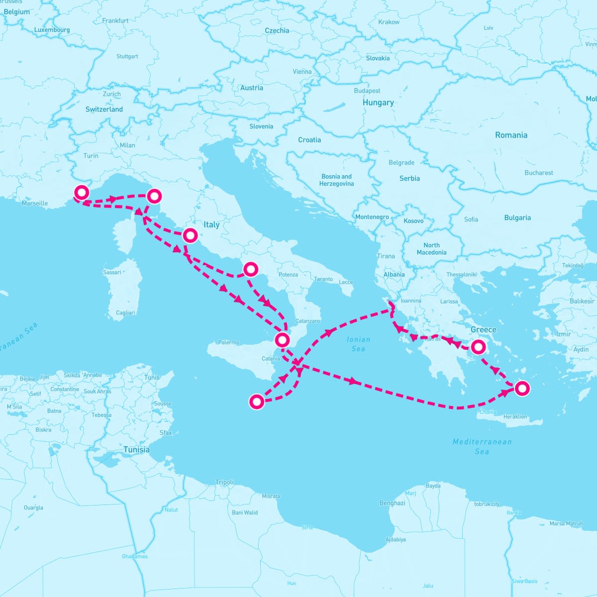 10 Night Greek Isles: Santorini Athens & Florence (Rome Roundtrip)