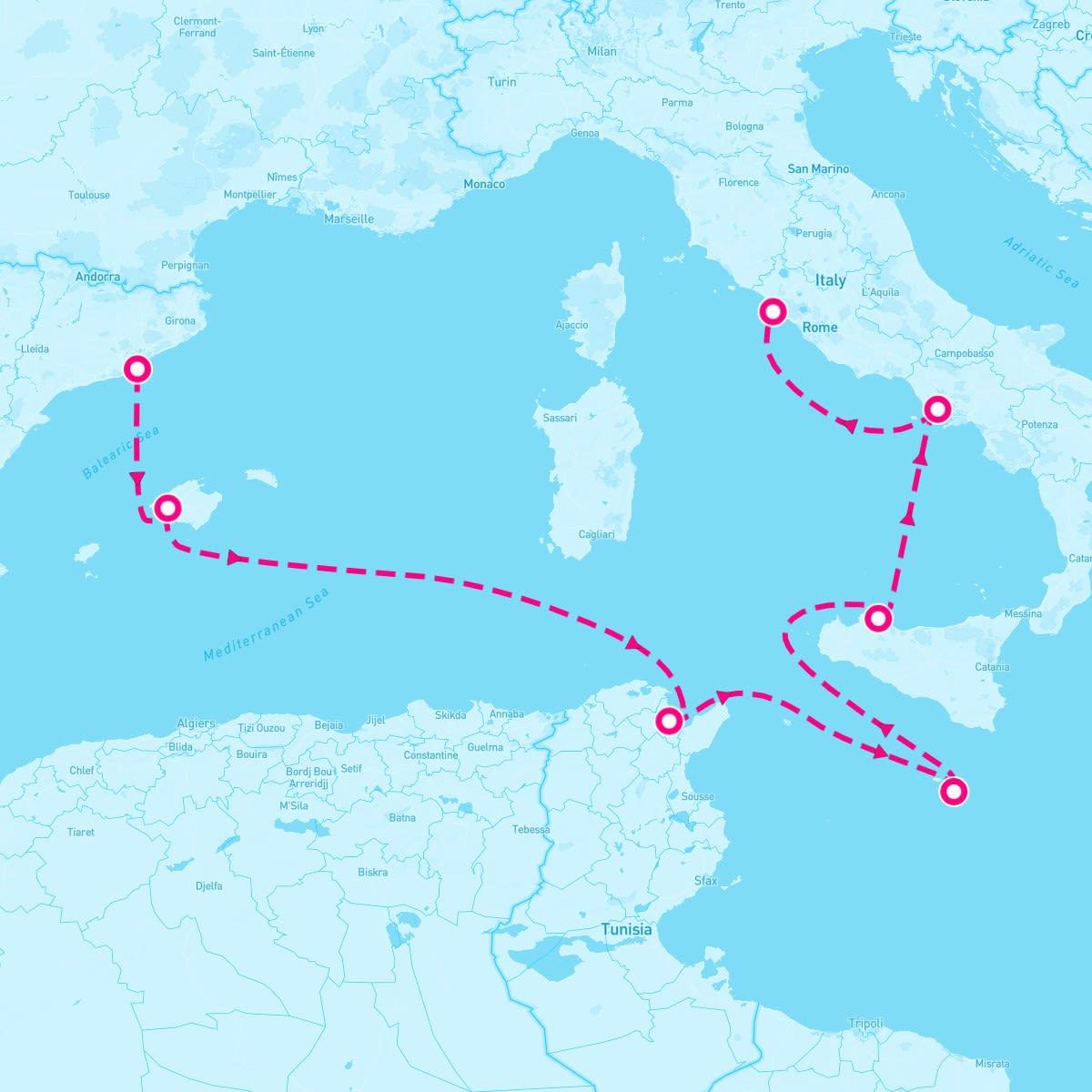 Norwegian Epic itinerary map for October 17, 2027