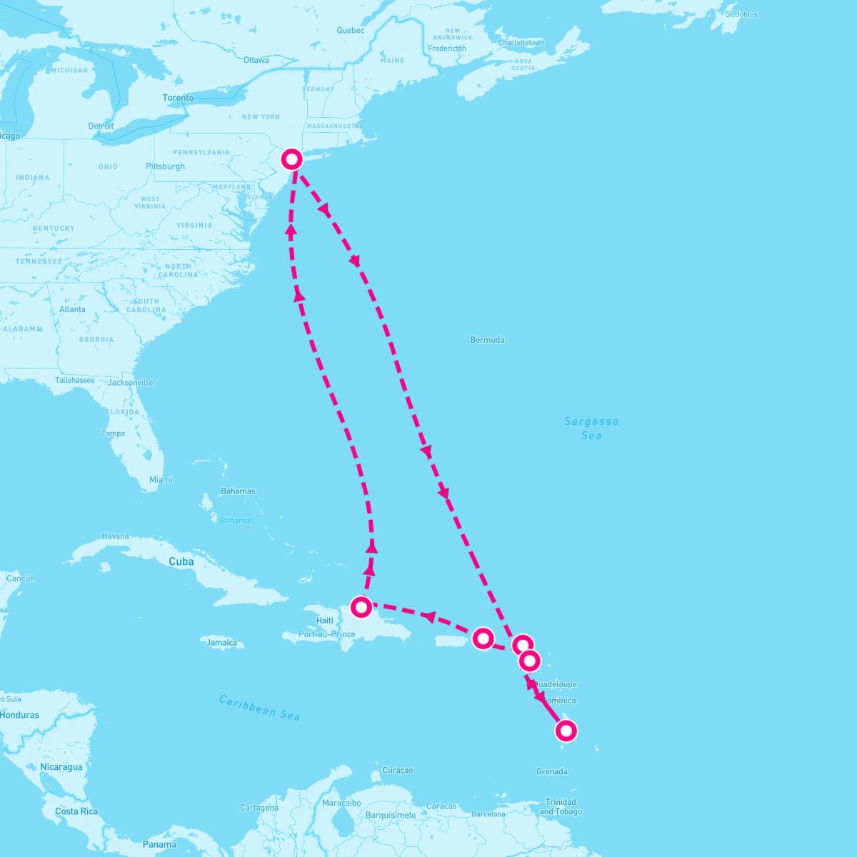 Norwegian Escape itinerary map for September 8, 2025 (11 nights)