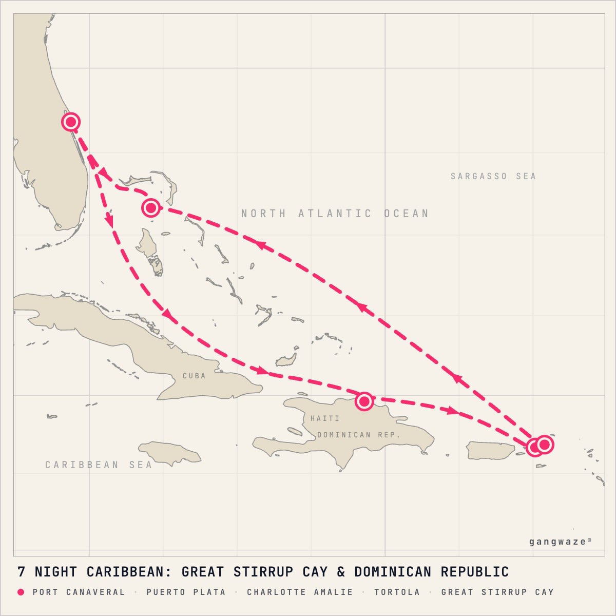 Norwegian Escape itinerary map for July 9, 2028 (7 nights)
