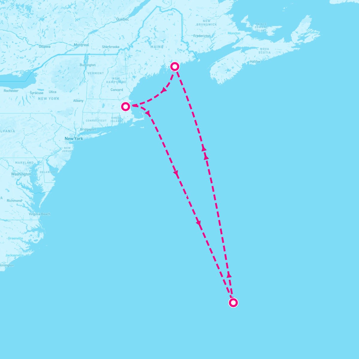Norwegian Gem itinerary map for May 3, 2024 (7 nights)