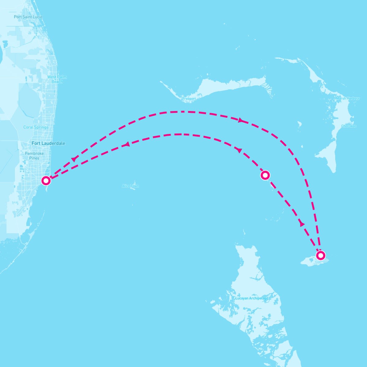 Norwegian Gem itinerary map for August 8, 2025 (3 nights)