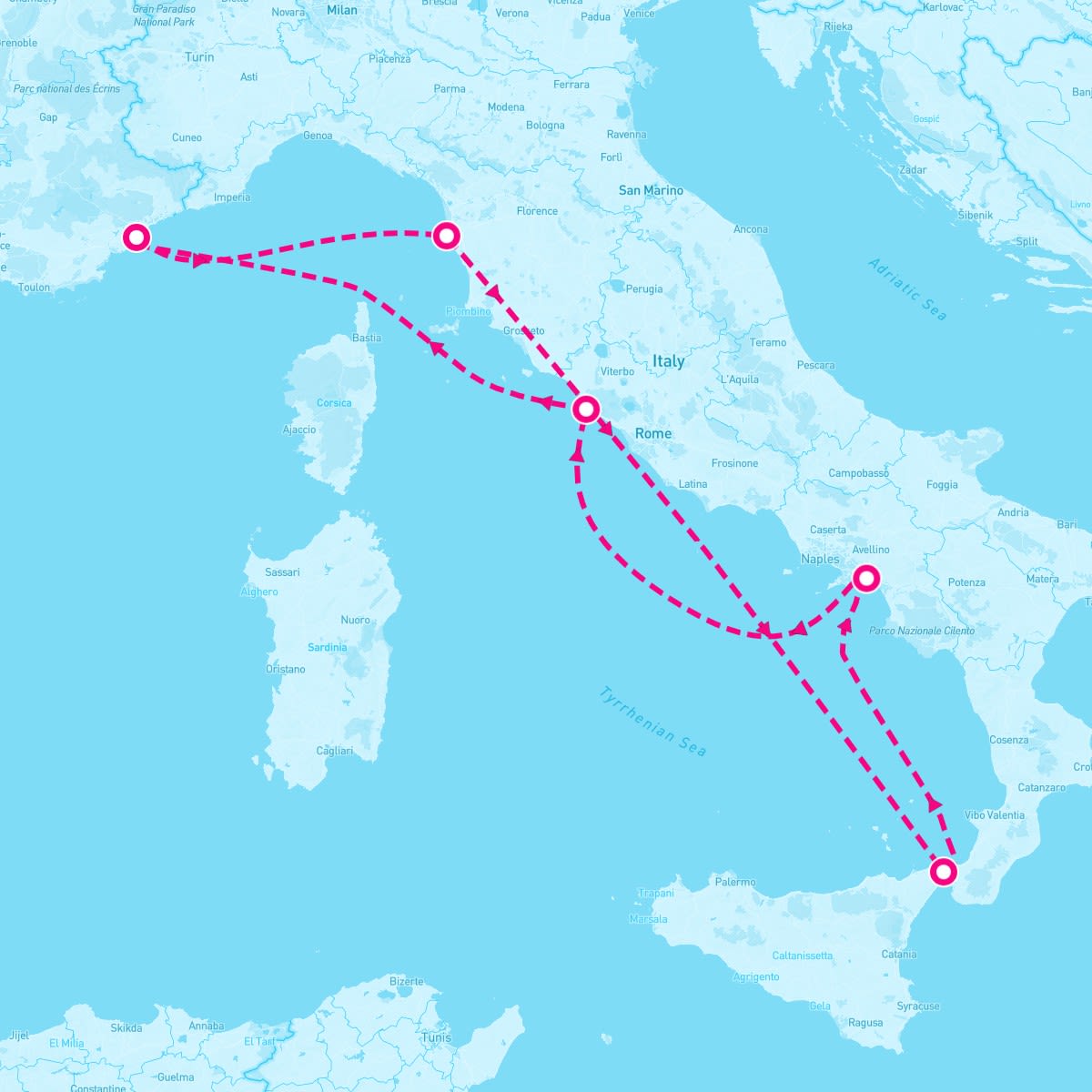 Norwegian Gem itinerary map for May 11, 2026
