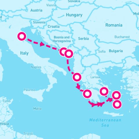 7 Night Greek Isles: Santorini Mykonos & Croatia (Ravenna To Athens)