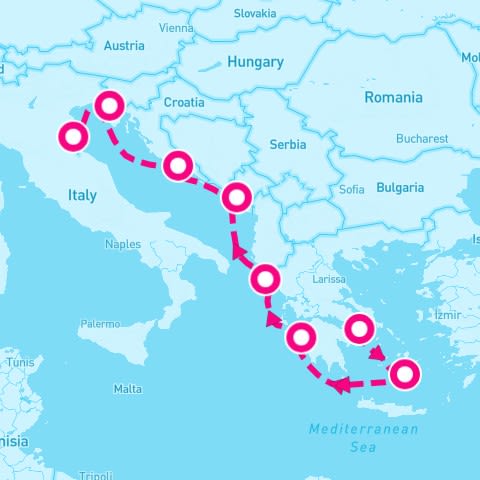 7 Night Greek Isles: Santorini Olympia & Croatia (Athens To Ravenna)