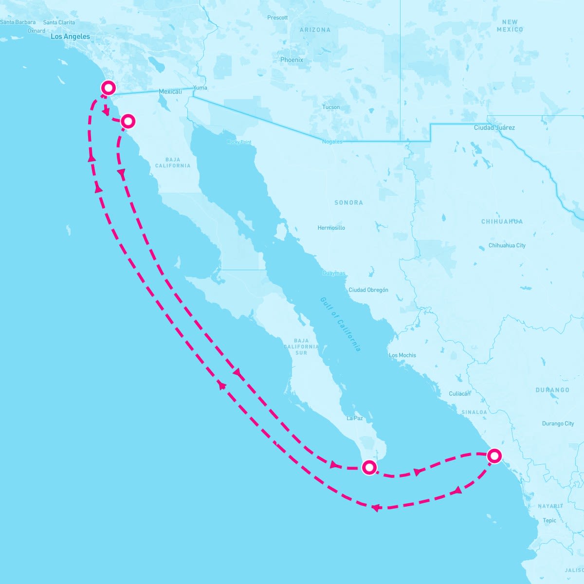 Norwegian Jade itinerary map for January 3, 2026