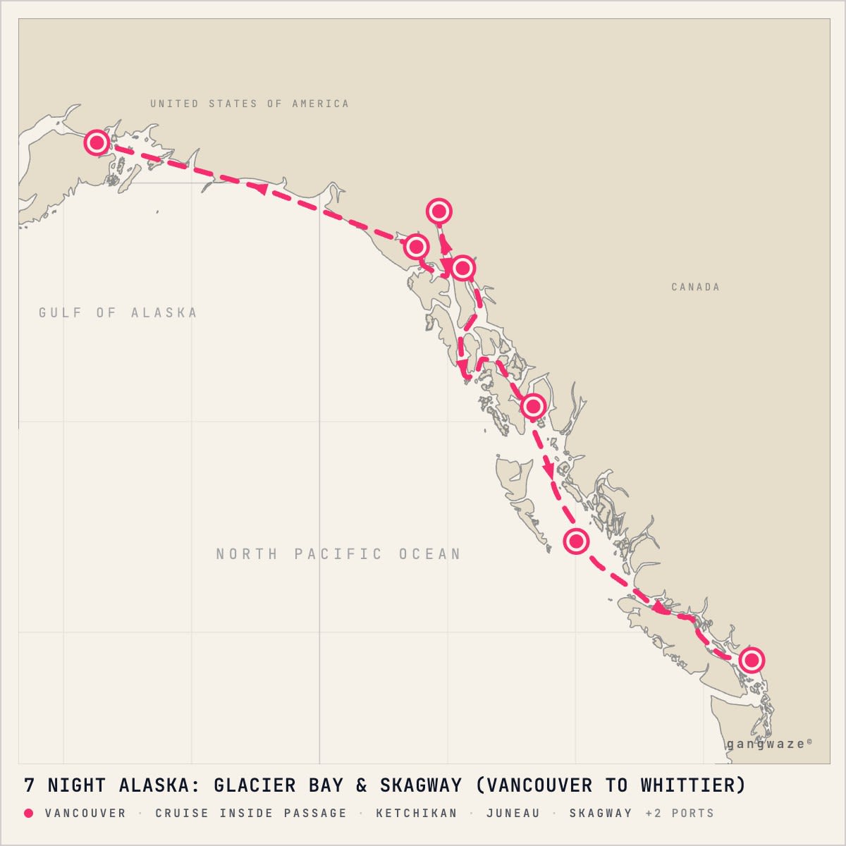 Norwegian Jade itinerary map for May 22, 2028 (7 nights)