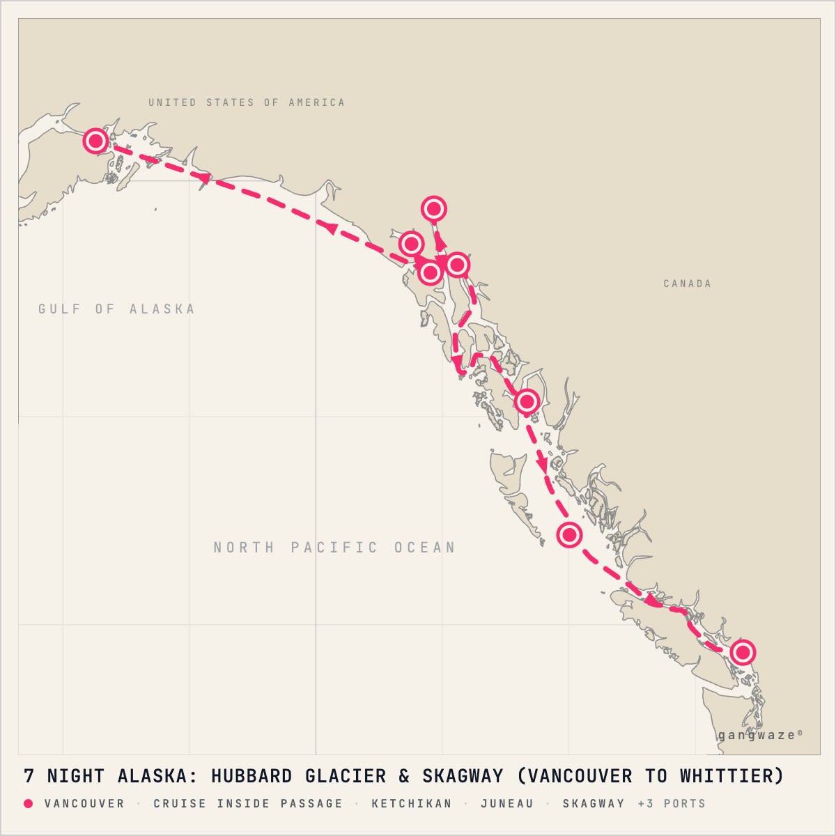 Norwegian Jade itinerary map for June 5, 2028 (7 nights)