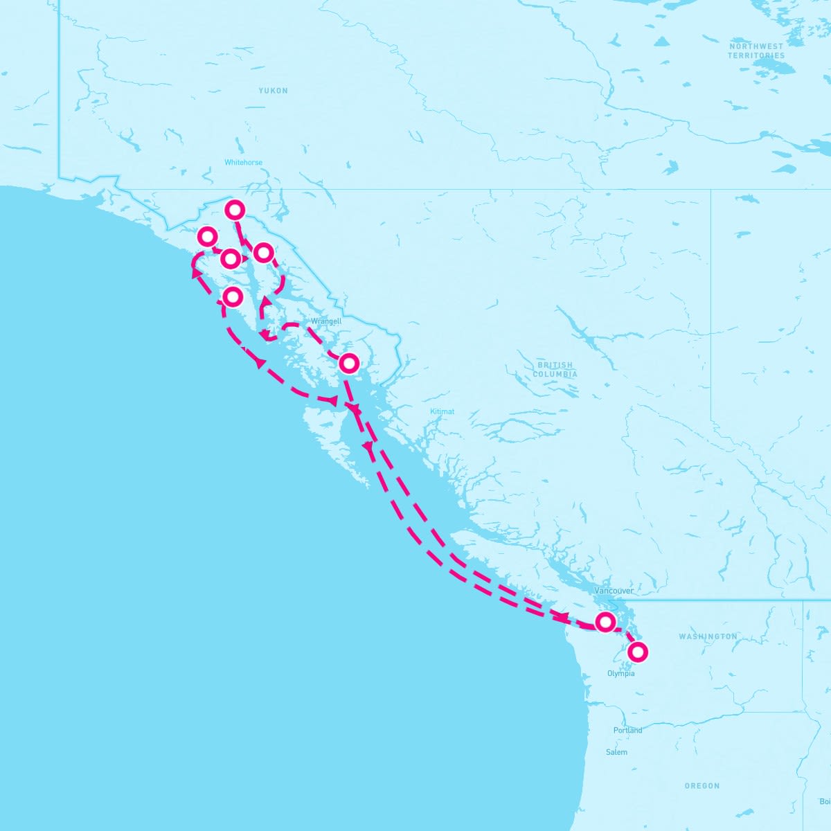 Norwegian Jewel itinerary map for October 1, 2024 (9 nights)