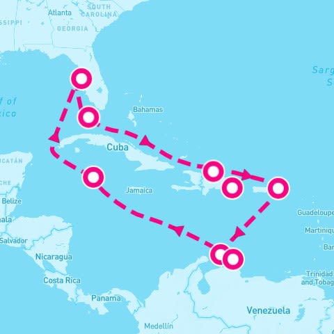11 Night Caribbean: Curacao Aruba & Dominican Republic (Tampa Roundtrip)