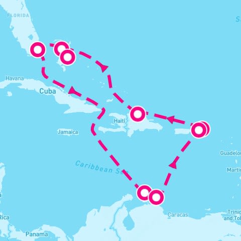 12 Night Caribbean: Curacao Aruba & Dominican Republic (Miami Roundtrip)