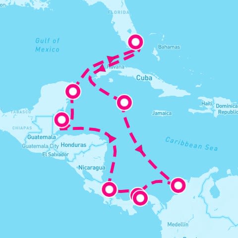 11 Night Panama Canal Partial Transit: Mexico Costa Rica & Belize (Miami Roundtrip)