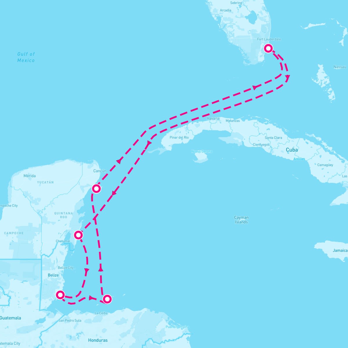 Norwegian Joy itinerary map for November 9, 2024 (7 nights)