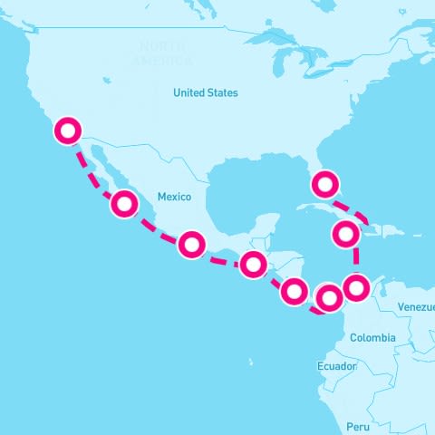 16 Night Panama Canal: Mexico Costa Rica & Colombia (Los Angeles To Miami)