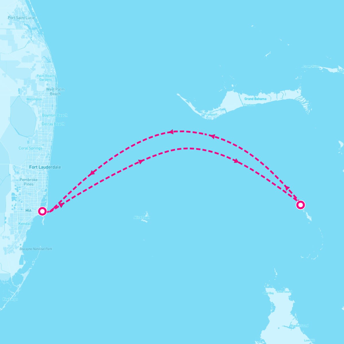 Norwegian Luna itinerary map for April 1, 2026