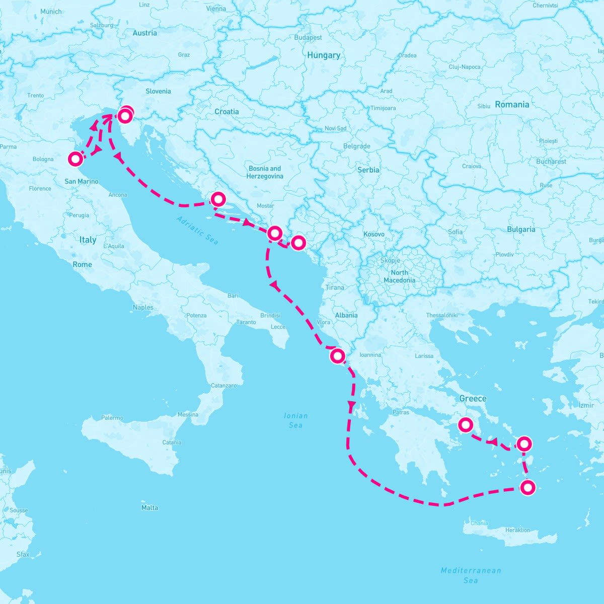 Norwegian Pearl itinerary map for June 24, 2024 (9 nights)