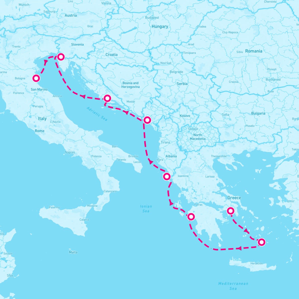 7 Night Greek Isles: Santorini Olympia & Croatia (Athens To Ravenna)
