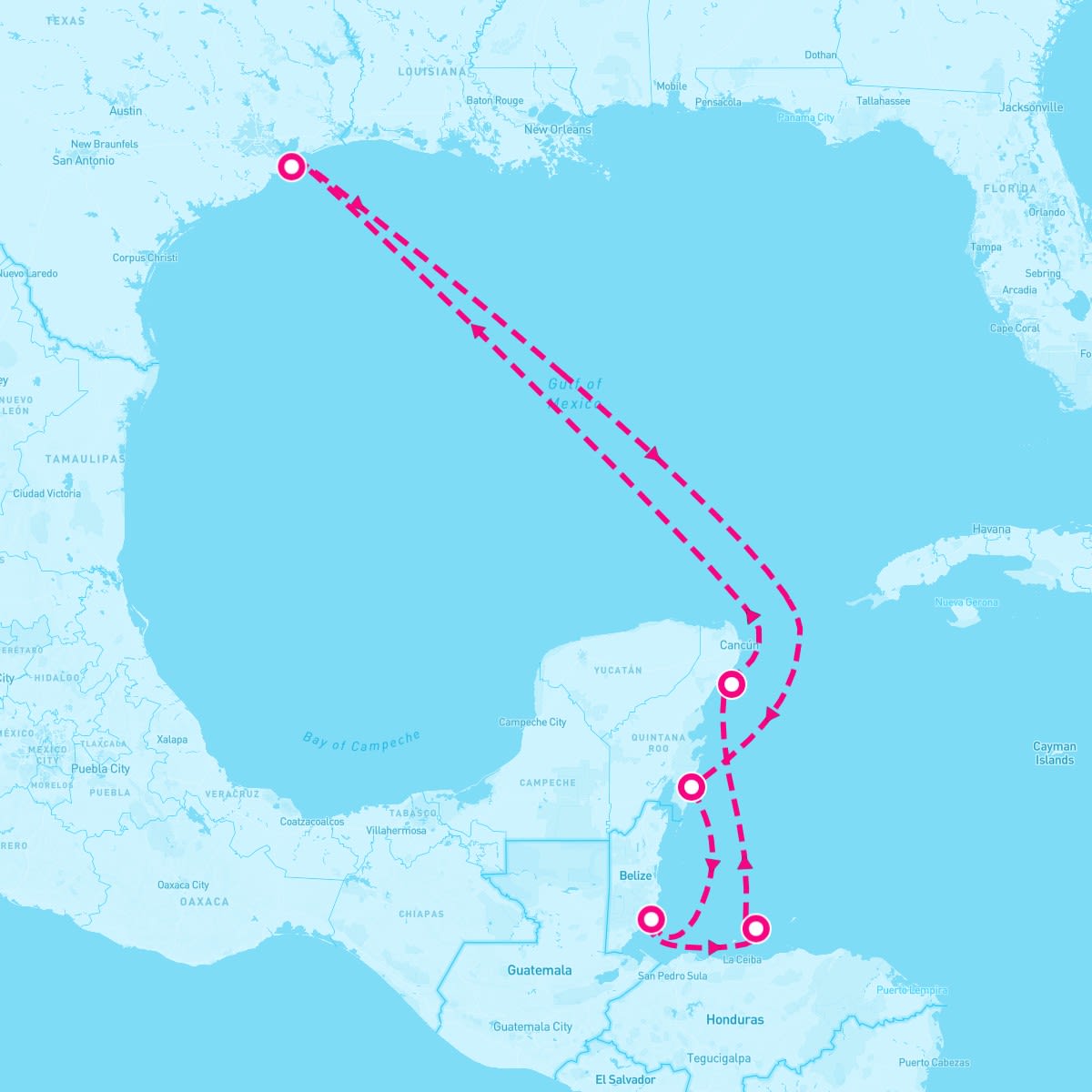 Norwegian Prima itinerary map for March 29, 2024 (7 nights)