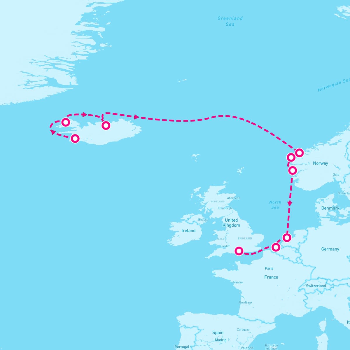 11 Night Northern Europe: Norway Iceland & Belgium (Reykjavik To Southampton)