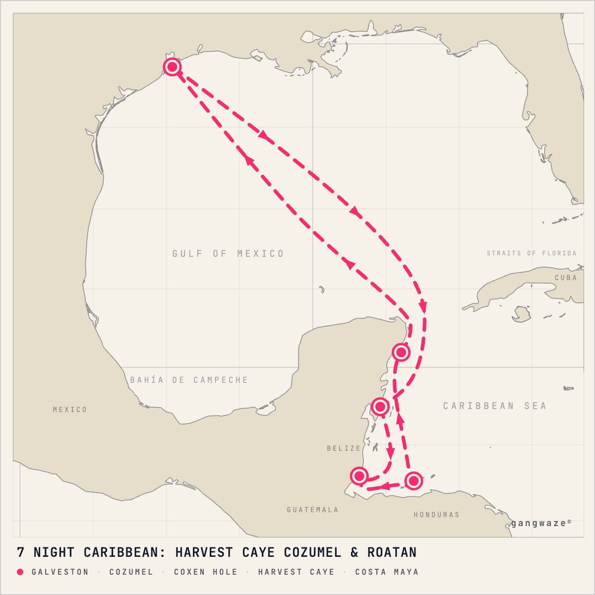 Norwegian Prima itinerary map for May 13, 2028 (7 nights)