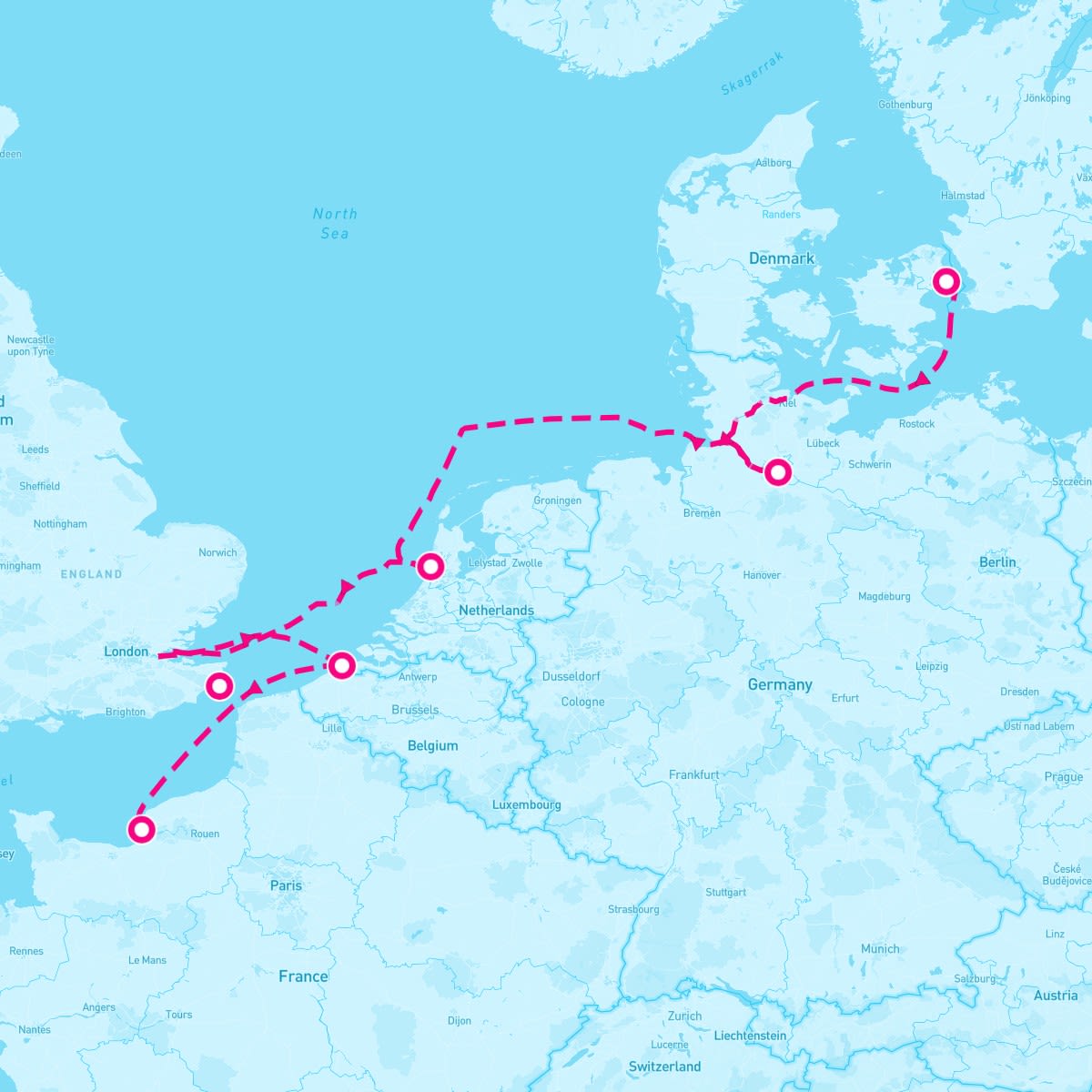 7 Night Europe: Belgium Germany & England (Copenhagen To Le Havre)
