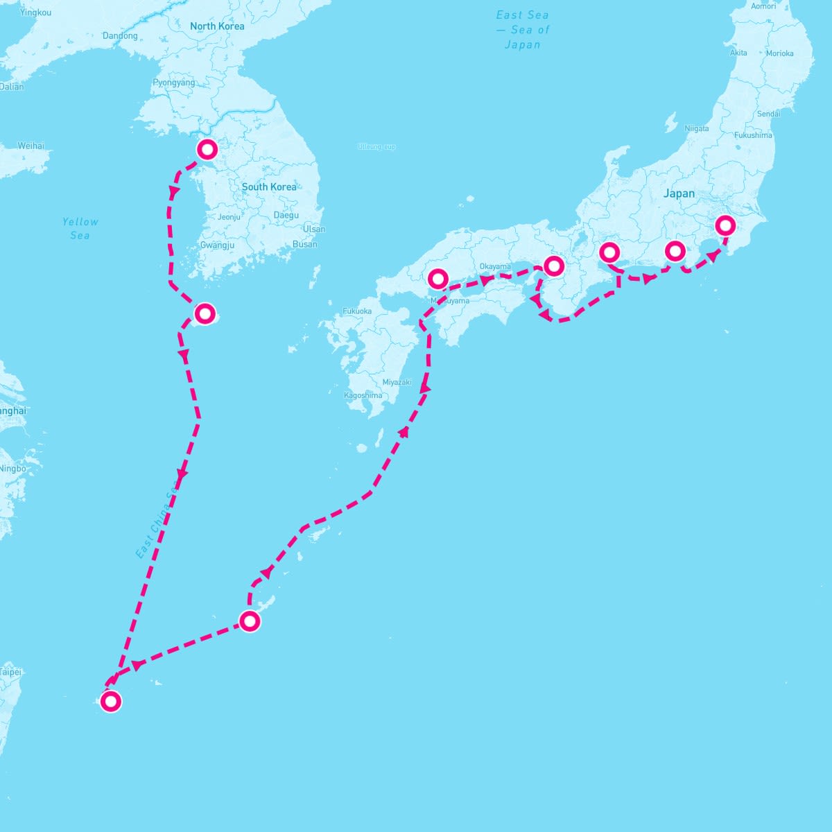 Norwegian Spirit itinerary map for October 12, 2024 (11 nights)