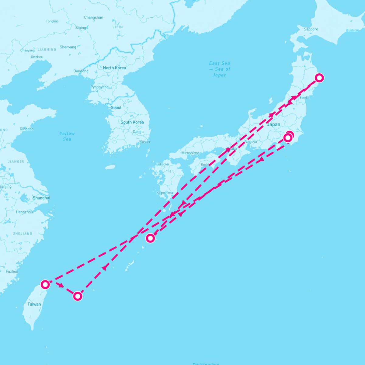 Norwegian Spirit itinerary map for April 26, 2025 (8 nights)