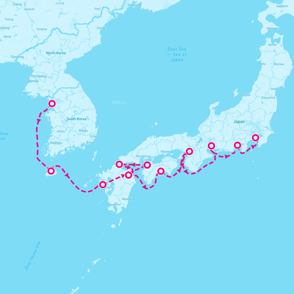 10 Night Asia: Osaka Kochi Jeju & Nagoya (Incheon To Yokohama)