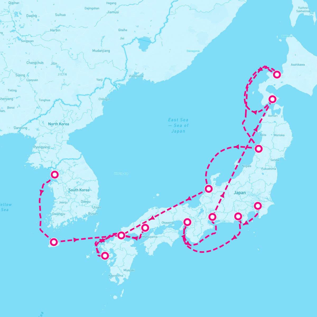 Norwegian Spirit itinerary map for July 27, 2025 (14 nights)