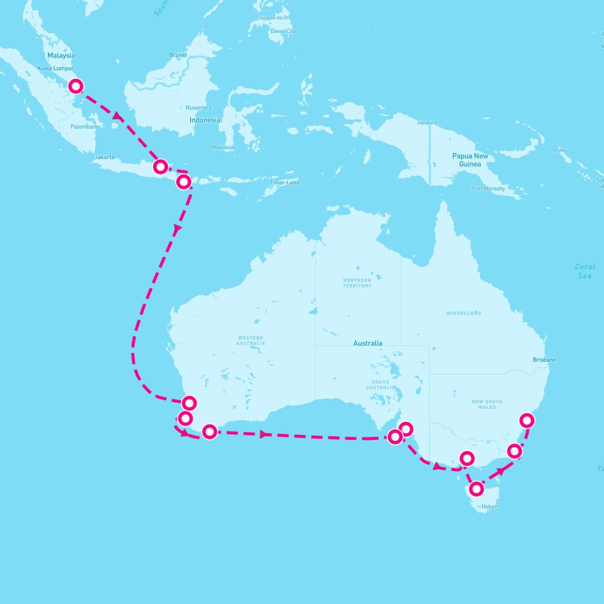 Norwegian Spirit itinerary map for December 2, 2025
