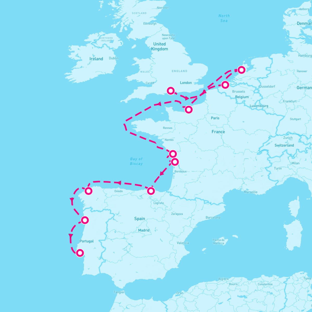 Norwegian Star itinerary map for November 12, 2024
