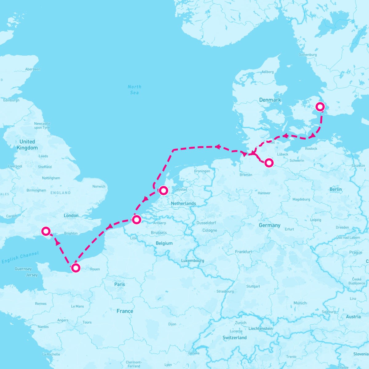 7 Night Europe: Germany France & Belgium (Copenhagen To Southampton)
