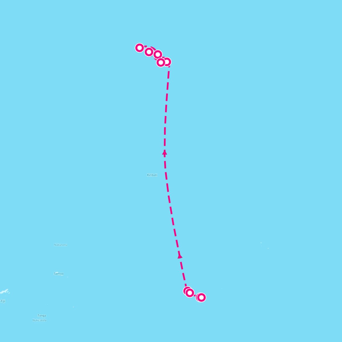 Norwegian Sun itinerary map for May 21, 2025 (14 nights)