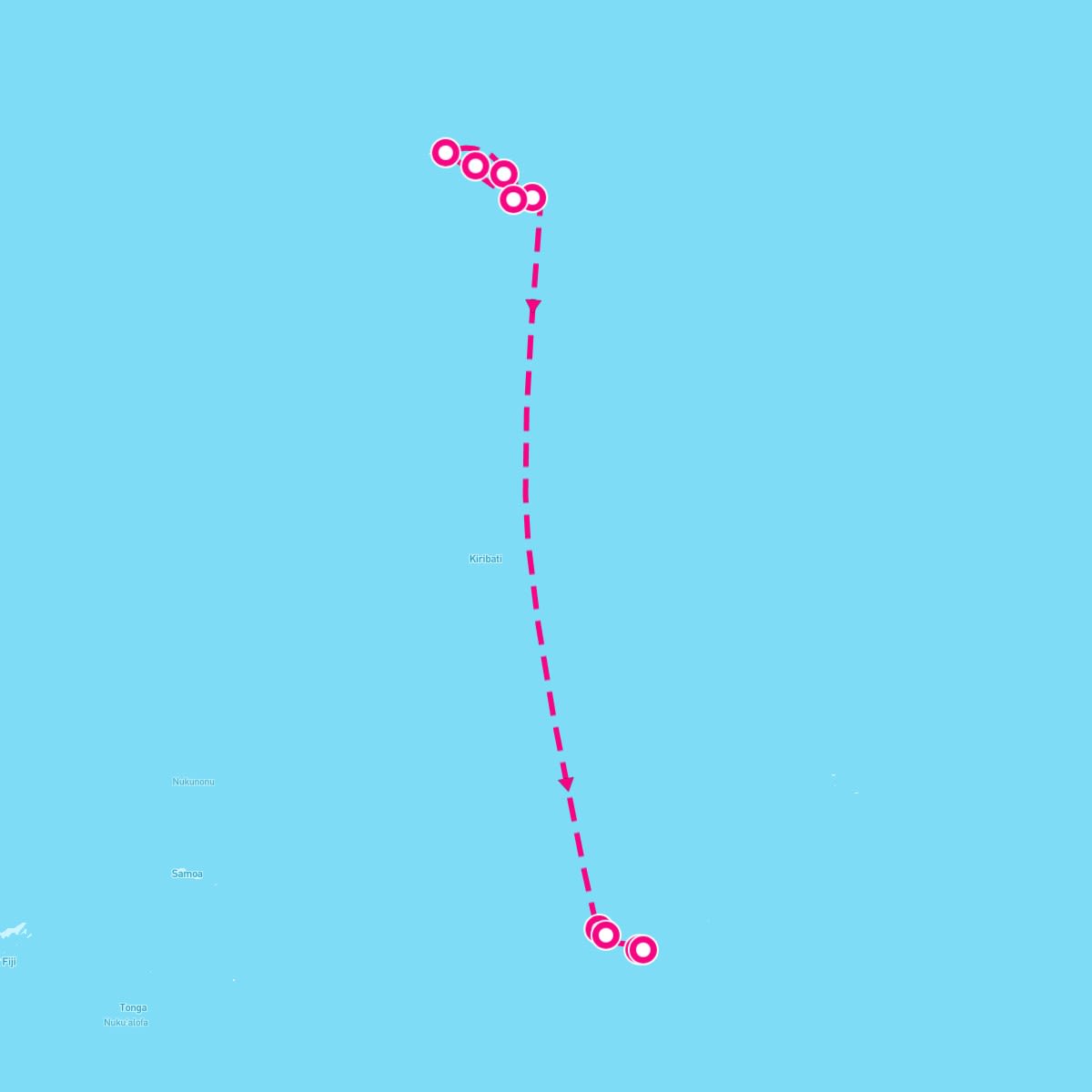 Norwegian Sun itinerary map for July 10, 2025 (14 nights)