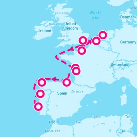 10 Night Europe: France Spain England & Portugal (Le Havre To Lisbon)
