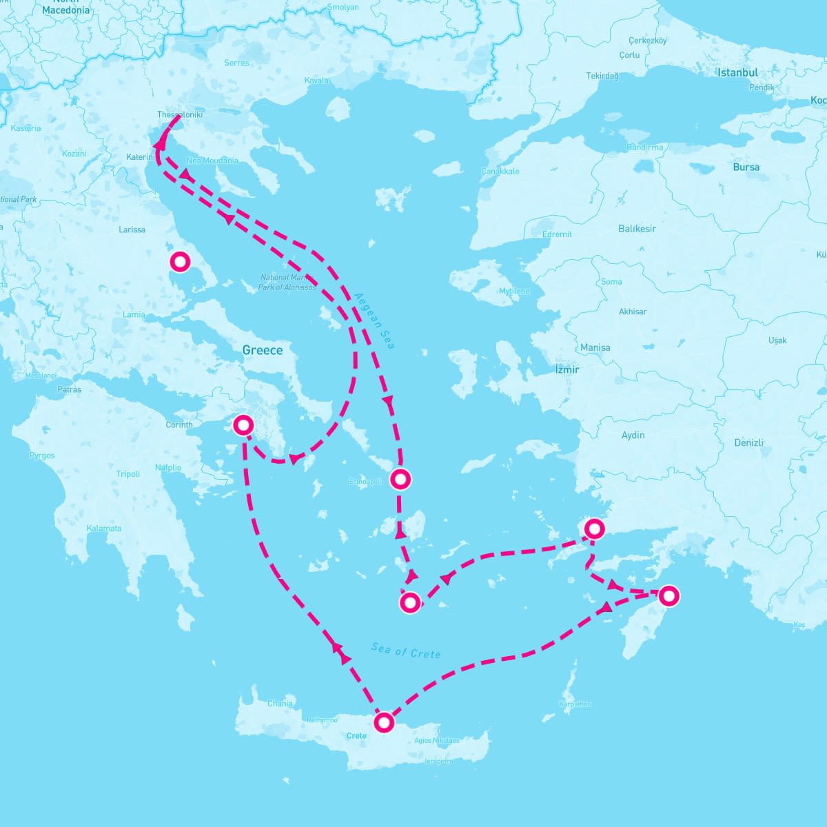 Norwegian Viva itinerary map for July 27, 2025