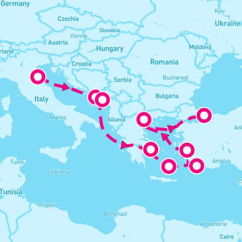 10 Night Greek Isles: Santorini & Athens (Ravenna To Istanbul)