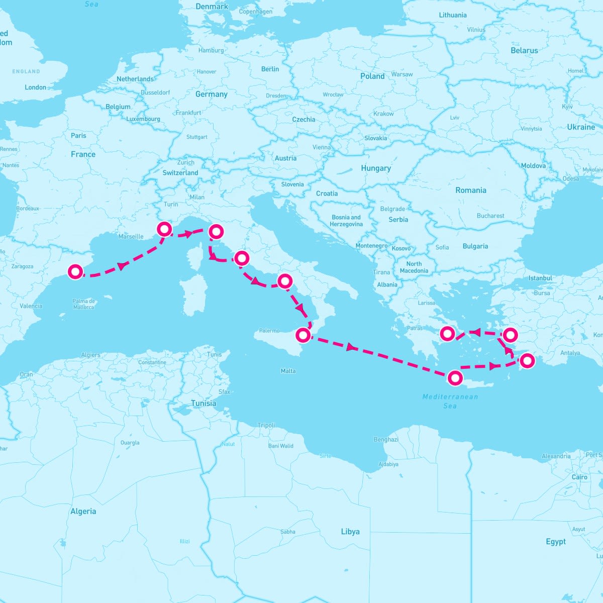 11 Night Mediterranean Splendor: Amalfi Coast & Ancient Ruins (Barcelona To Athens)