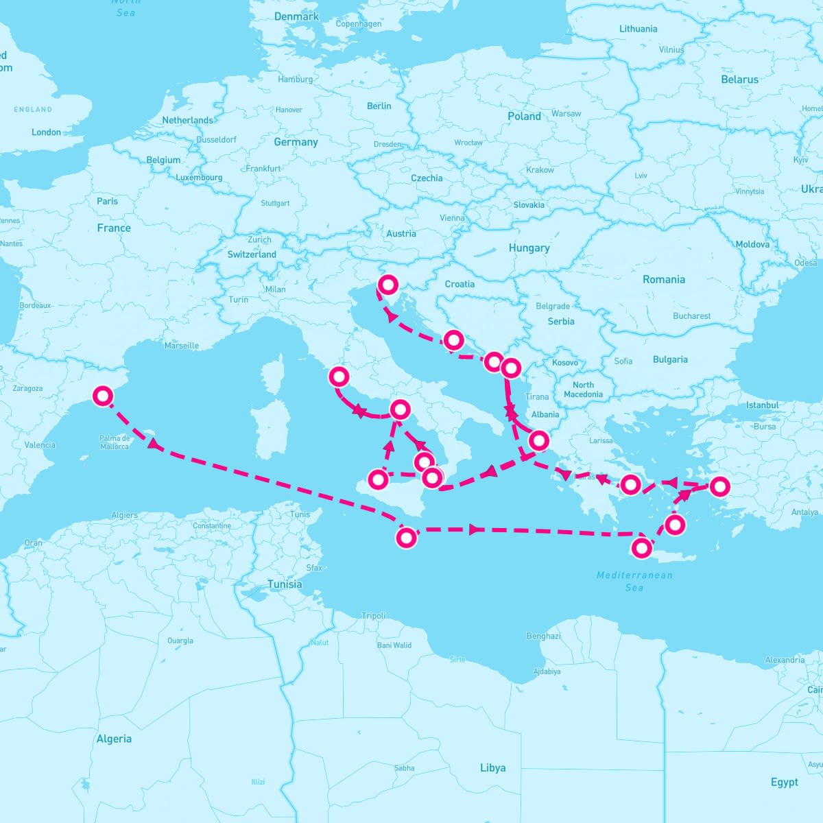 24 Night Greek Isles Malta & Croatia With History Channel (Barcelona To Trieste)