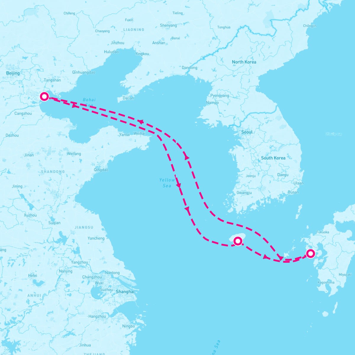 Ovation of the Seas itinerary map for May 11, 2025 (5 nights)