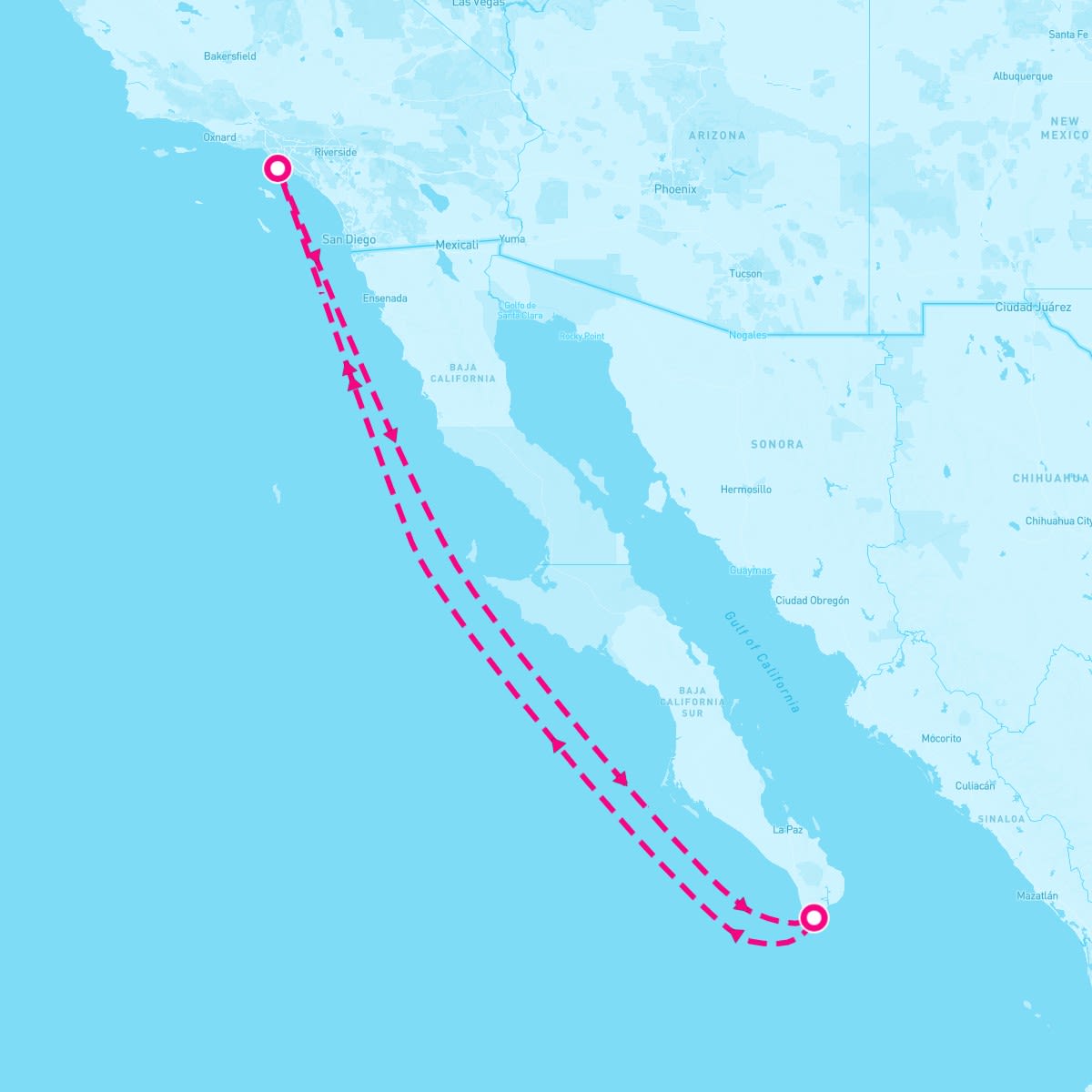 Ovation of the Seas itinerary map for July 18, 2025 (5 nights)