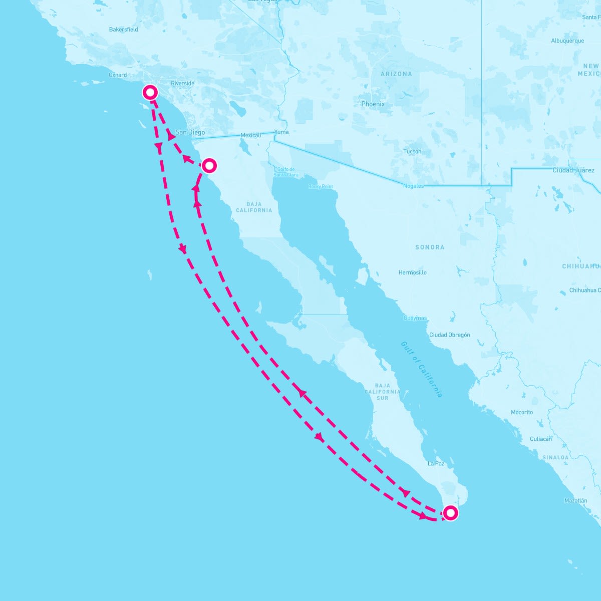 Ovation of the Seas itinerary map for August 6, 2025 (6 nights)