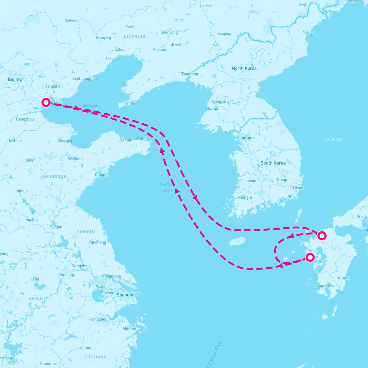 Ovation of the Seas itinerary map for August 24, 2025 (5 nights)