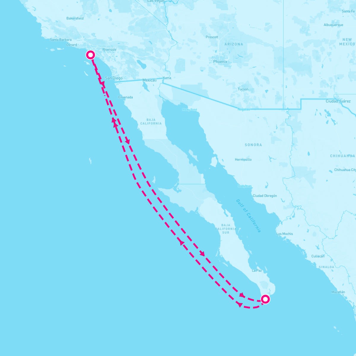 Ovation of the Seas itinerary map for August 29, 2025 (5 nights)