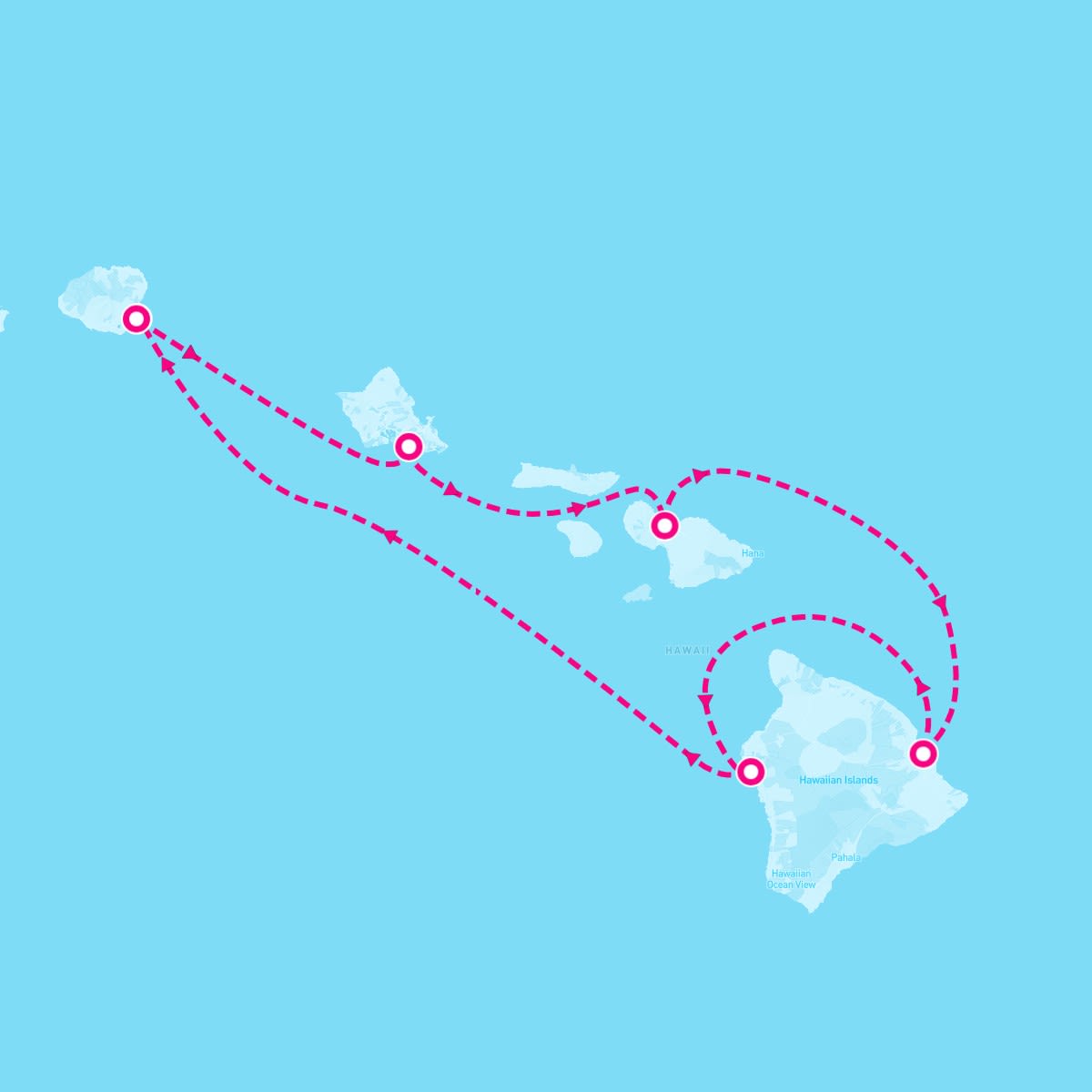 Pride of America itinerary map for November 20, 2027