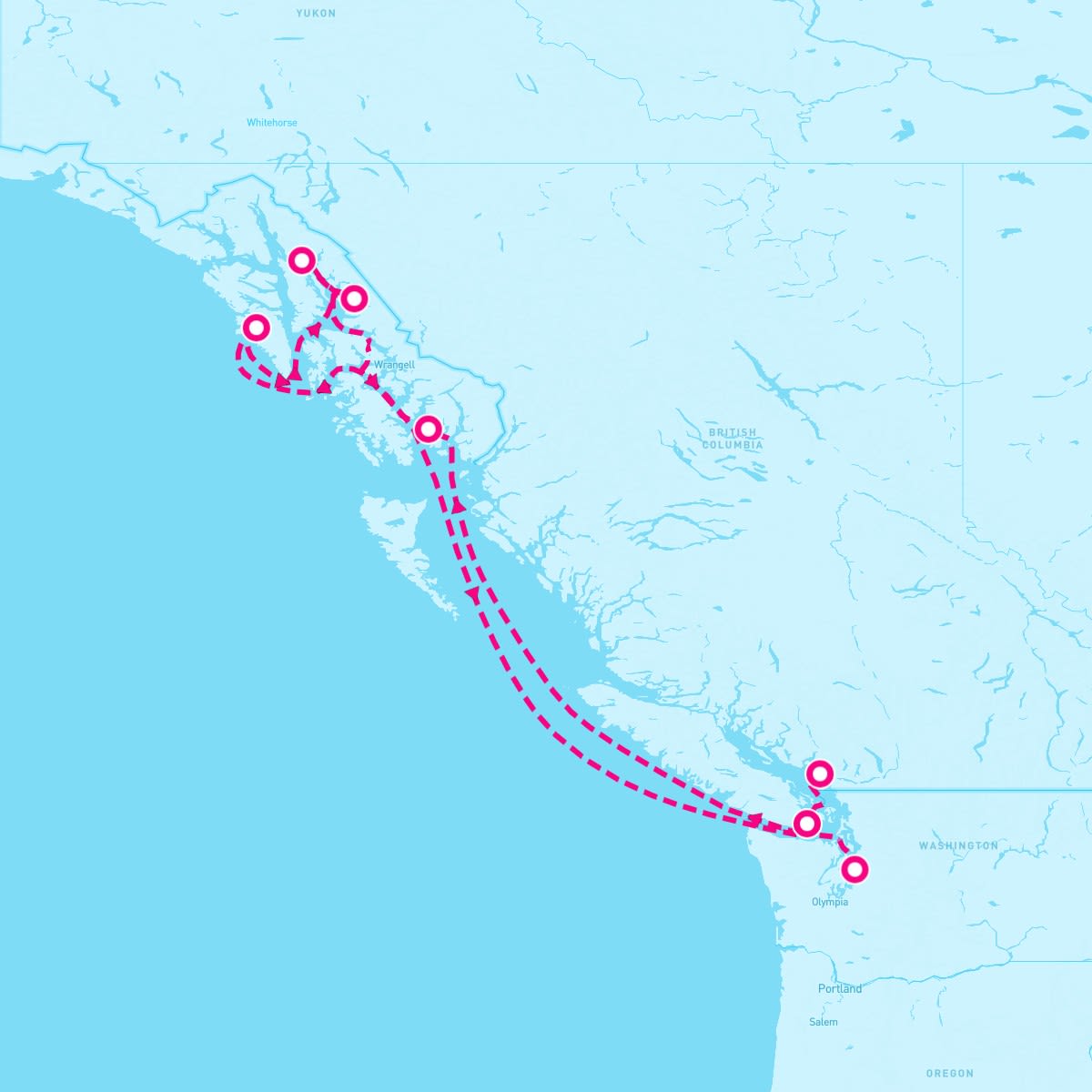 Quantum of the Seas itinerary map for April 29, 2024 (7 nights)