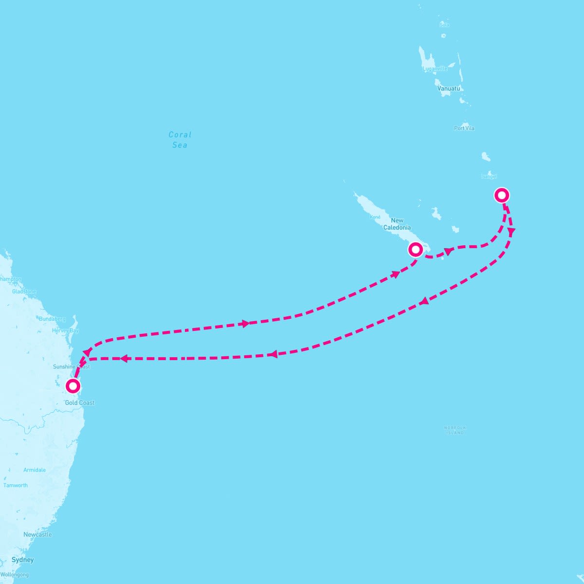 Quantum of the Seas itinerary map for December 20, 2026
